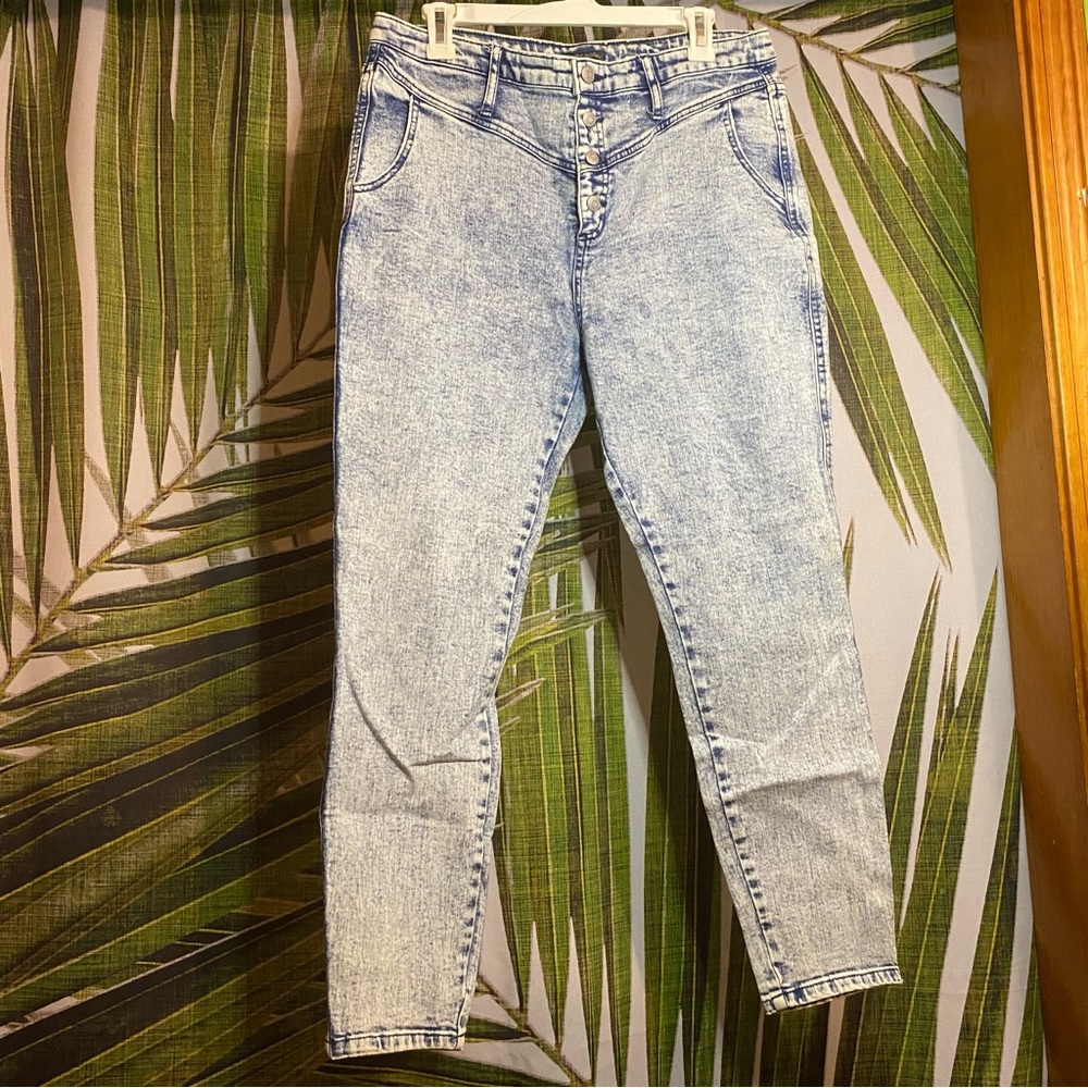 Wild Fable Button-Fly Acid Wash High Rise Jeans